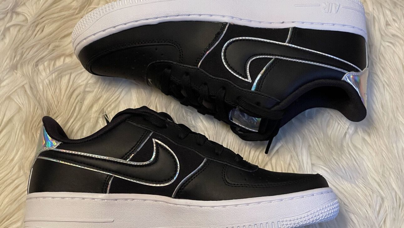 Air force 1 low black iridescent outline best sale