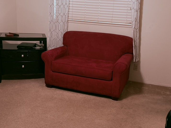 Red Sofa With Twin Size Pullout Bed