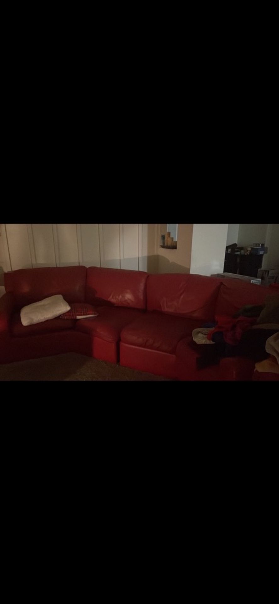 Red Curved Couch