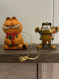 Two Vintage Garfield Ornaments 