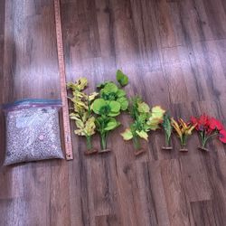 aquarium gravel substrate and silk plants