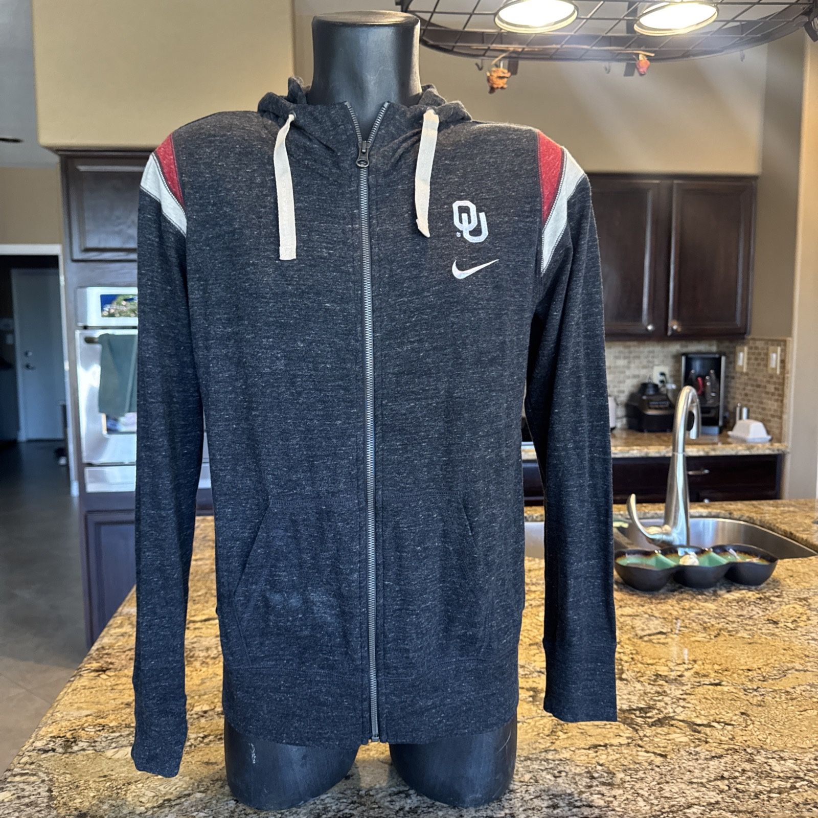 Nike Distressed Ohio State Buckeyes Sweatshirt Hoodie Block O Gray Mens SZ L
