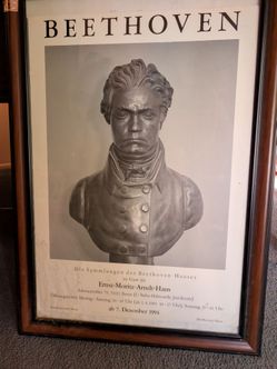 Framed Photograph of Beethoven's Bust by Franz Klein