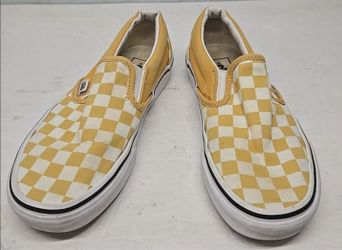 Vans Classic Slip-On Color Theory Checkerboard Golden Yellow Women's 6.5 Men's 5