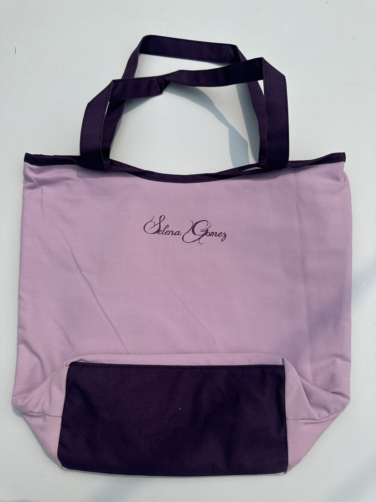 Selena Gomez Canvas Bag Purple Floral Interior