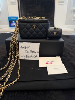 Chanel Caviar Vanity Bag with Airpods Case
