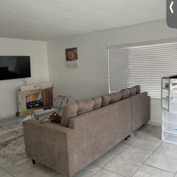 Brown/ Tan Couch Sectional