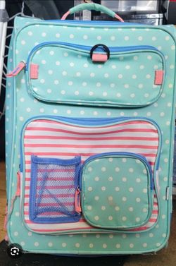 Kids Rolling Luggage Suitcase Polka Dot