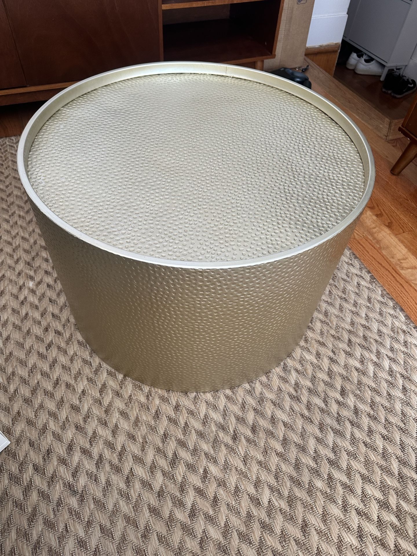Gold Iron Modern Round Coffee Table