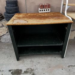 solid heavy wooden table 