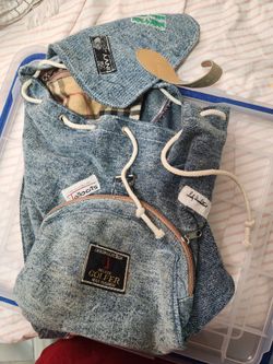 Vintage Blue Denim Backpack