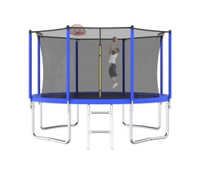 Trampoline with basketball