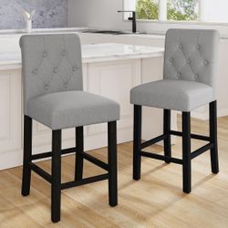 Just arrived! 24 Inches Upholstered Counter Height Bar Stools, Kitchen Island Chairs set of 2
