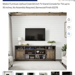 Miekor Furniture Joshua Creek 84 inch TV Stand Console for TVs up to 95 inches