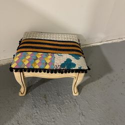 Refinished Vintage Stool Boho