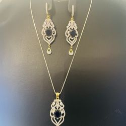 Silver Black Necklace 