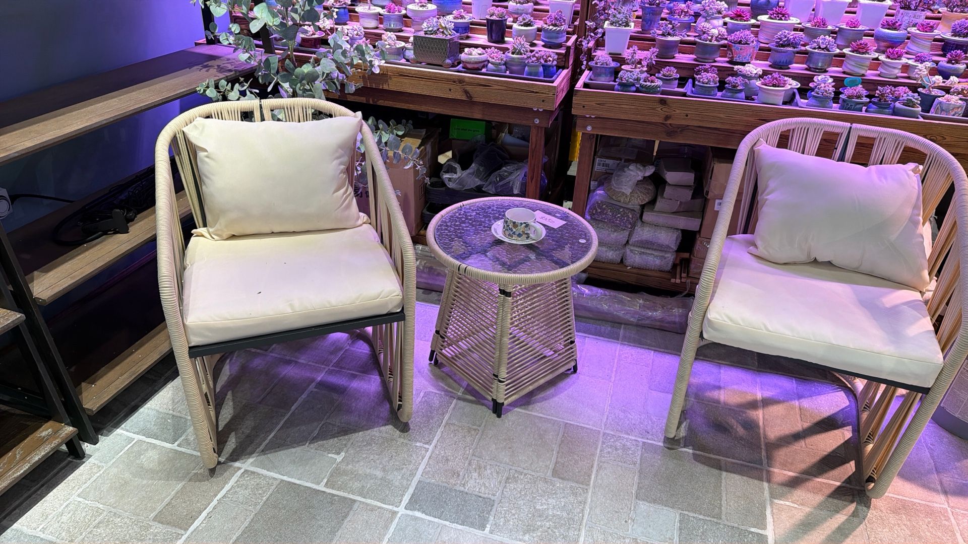 3-piece polyethylene rattan patio furniture set