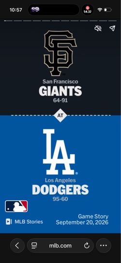 Dodgers vs Giants 9/20