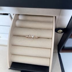 10k Rose Gold Diamond Ring Baguette Diamonds