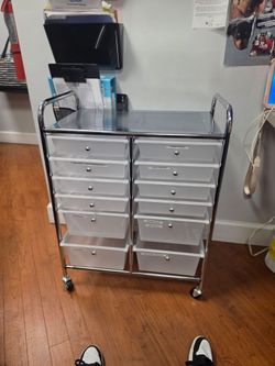 Plastic drawers storage with wheels