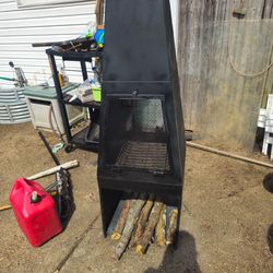 The price is firm... Modern metal chimney of fire pit