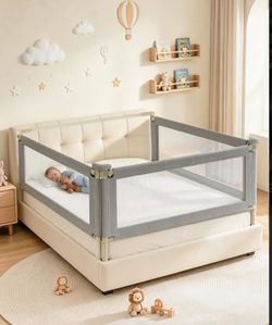 DegliFory King Size Bed Rail Guard – Gray