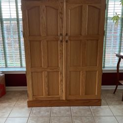 Computer Cabinet (Solid Oak)