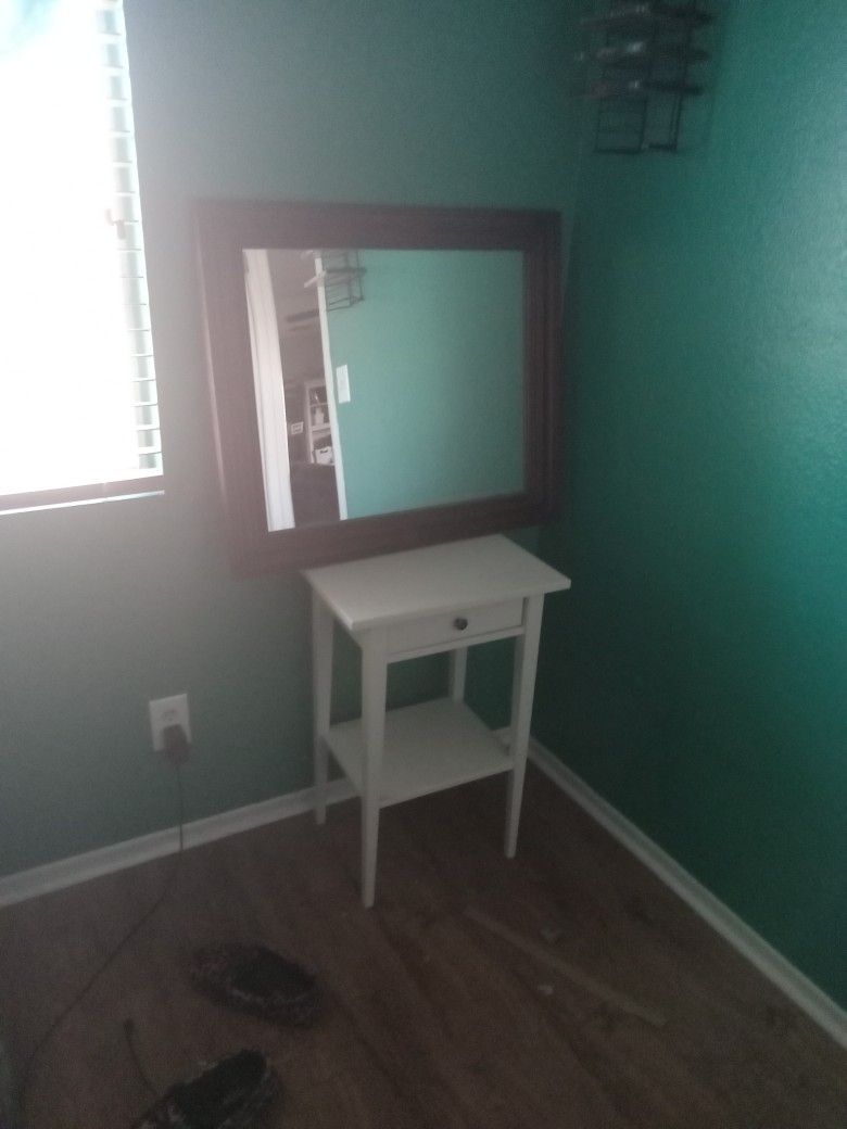 End Table And Mirror