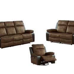Woodsway Reclining Sofa Set 3 PCS

