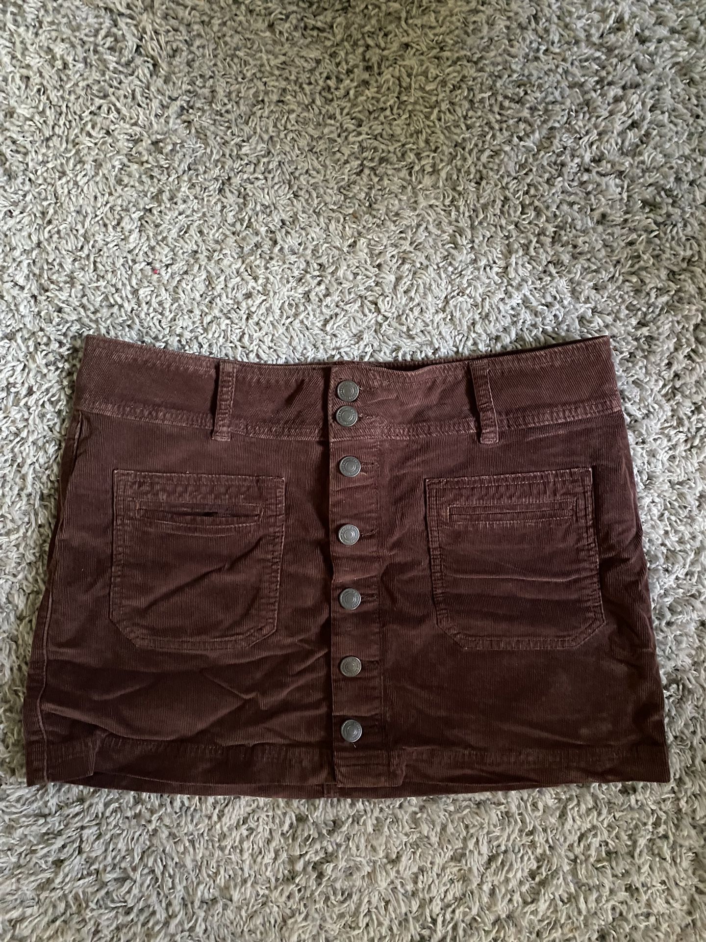 Free People Brown Cordoroy Pencil Skirt