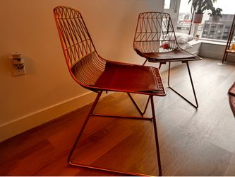 Metal side chair set of two