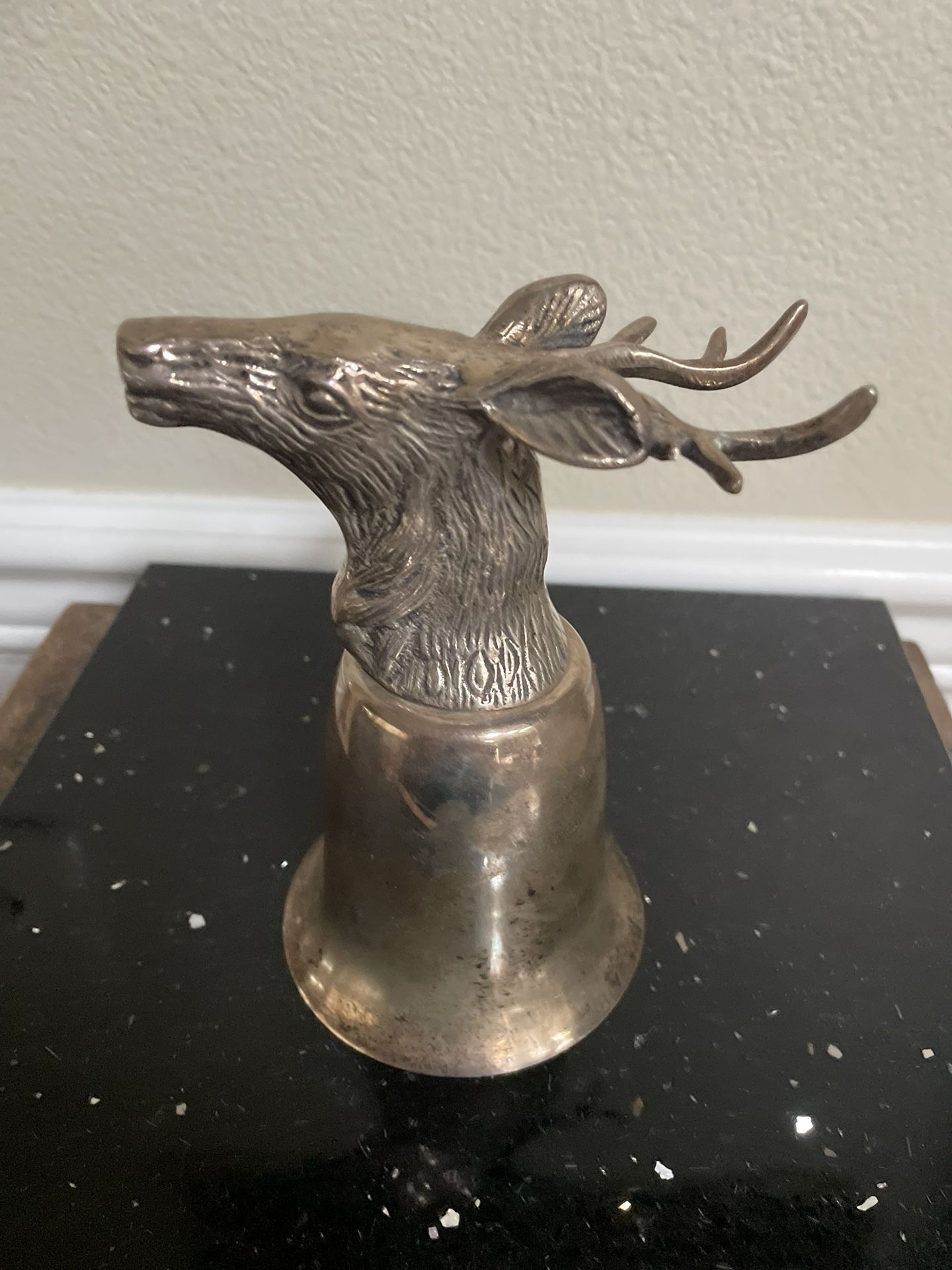 Mid Century Silver-plated ELK Head Stirrup Cup 6 oz