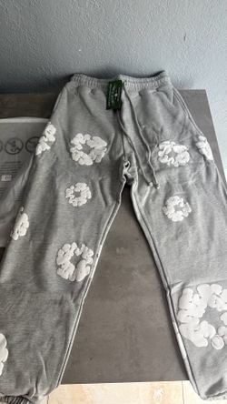 Gray Denim Tear Sweatpants