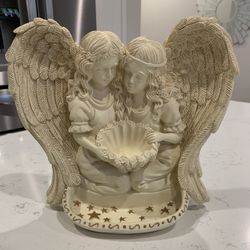 Angel Wall Art… Beautiful… Cream With Sparkles On Wings… Perfect…