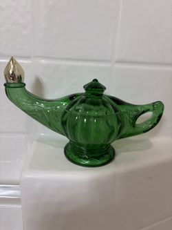 Avon green glass Aladdin's Lamp