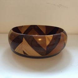 Vintage Handcrafted Solid Wooden Bowl