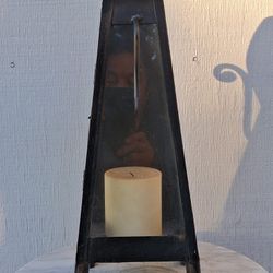 Antique Glass Candlestick Lamp 