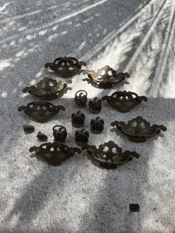 Lot Of 14 Metal vintage brass drawer pulls