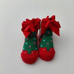 Mud Pie BABY BOOTIES Size 0-12M Mud Pie/ Mudpie BABY Girl's Christmas Booties Size 0-12M 