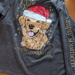 NWT Simply Southern Christmas Long Sleeve Shirt Youth L