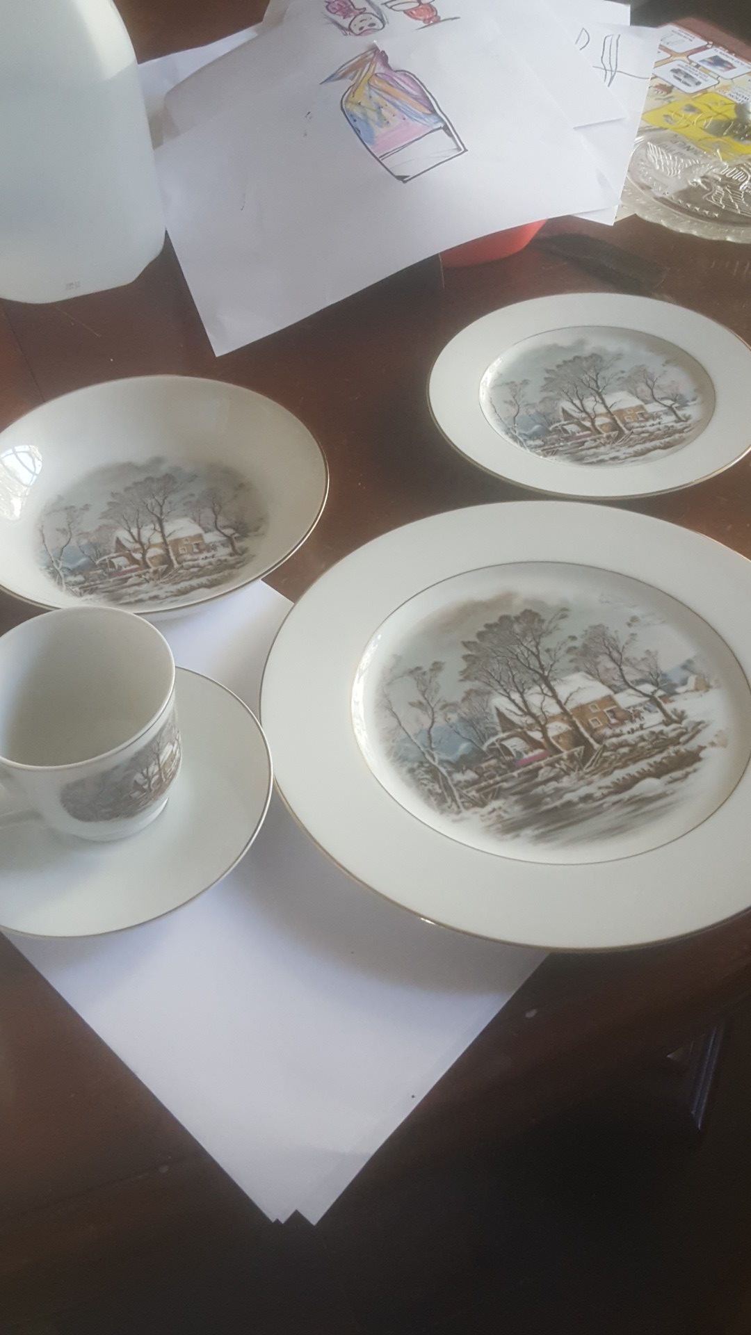 1981 Currier & Ives China Set