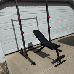 Weight rack and bench