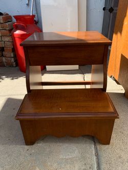 Vintage Hocker Oak Storage Step Stool $85 OBO!