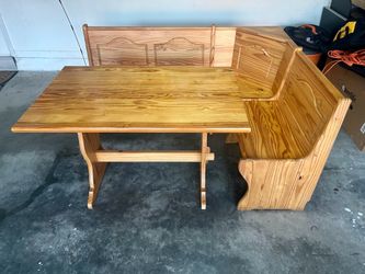 Solid Wood Breakfast Nook Table Set - Bench!