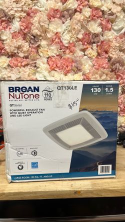 Broan-NuTone QT Series Quiet 130 CFM Ceiling Bathroom Exhaust Fan with Light and Night Light, 1.5 Sones Energy Star Certified