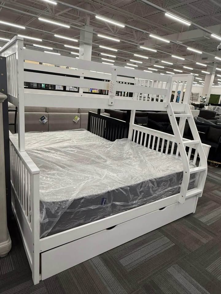 New In Boxes White Twin/Full Bunk Bed ( Mattress NOT Included)