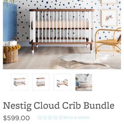 Nestig  Cloud Crib Bundle With Mattress Included!