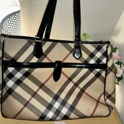 Burberry Nova Check Leather Handbag
