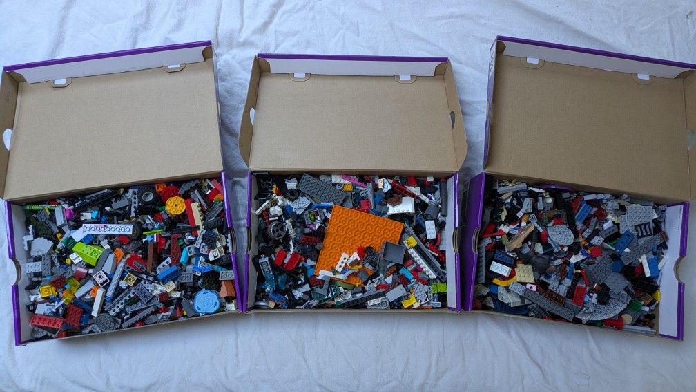 Three Shoeboxes Full Of Legos