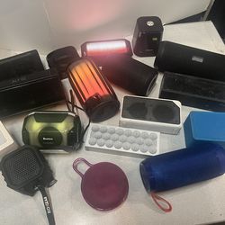 Lot of 17 Bluetooth portable speakers all are are working